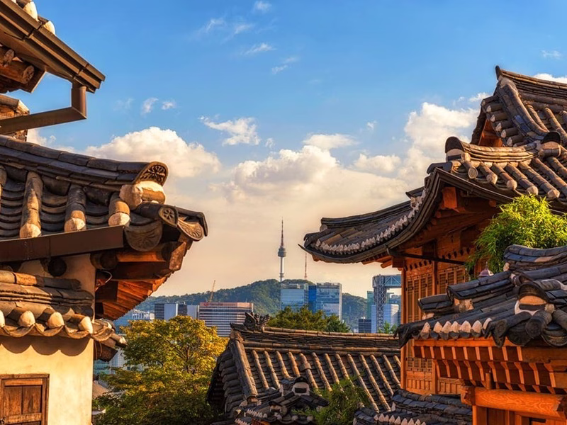 Bukchon Hanok Village Golden Hour