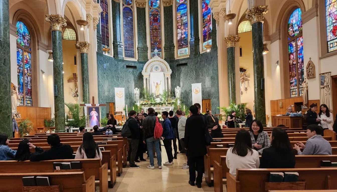 Real Sanctuary Scene with People - Manhattan Cornerstone