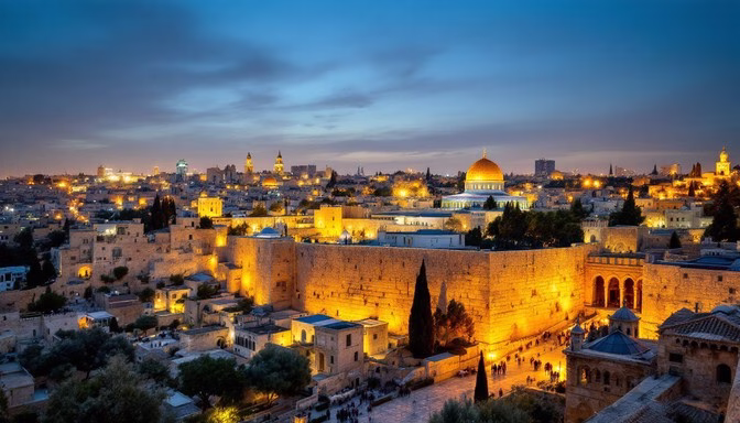 Sunset over Jerusalem Twilight Sky - New Year's Eve 5787